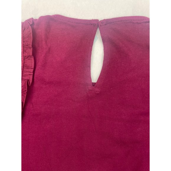 LOFT Women Petite Tiered Ruffle Mixed Media Top Large - Picture 15 of 16